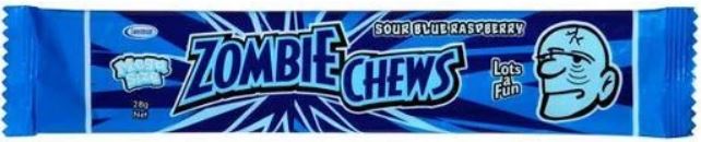Zombie Chews Sour Blue Rasp 28g x 72ct