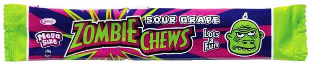 Zombie Chews Sour Grape 28g x 72ct