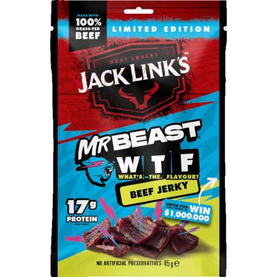 Jack Links Mr Beast Beef Jerky 45g x 10ct