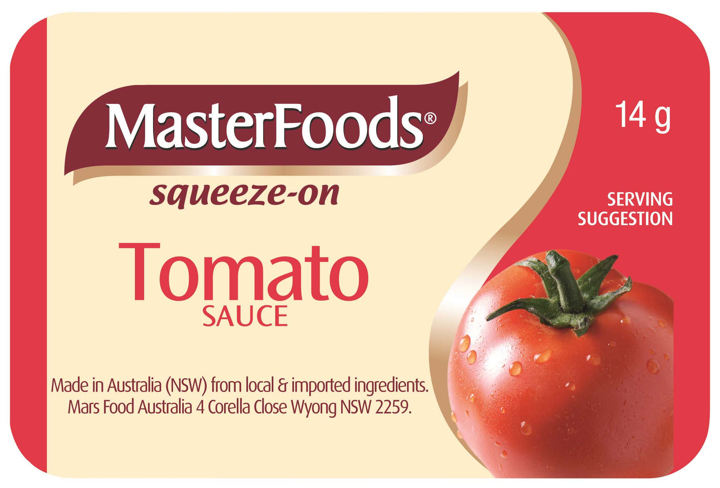 Masterfoods Tomato Sauce Sachets 14g x 100ct