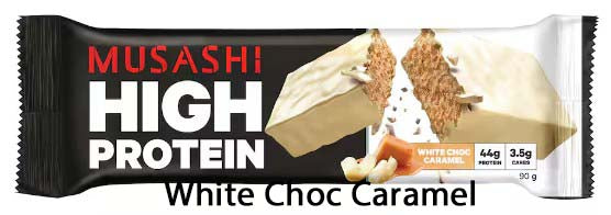 Musashi High Protein White Chocolate Caramel - 90g x 12ct