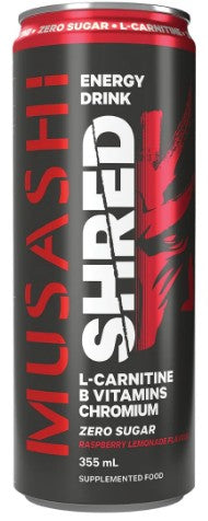 Musashi SHRED Energy 355ml - Raspberry Lemonade x 12ct