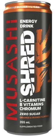Musashi SHRED Energy 355ml - Orange Mango x 12ct