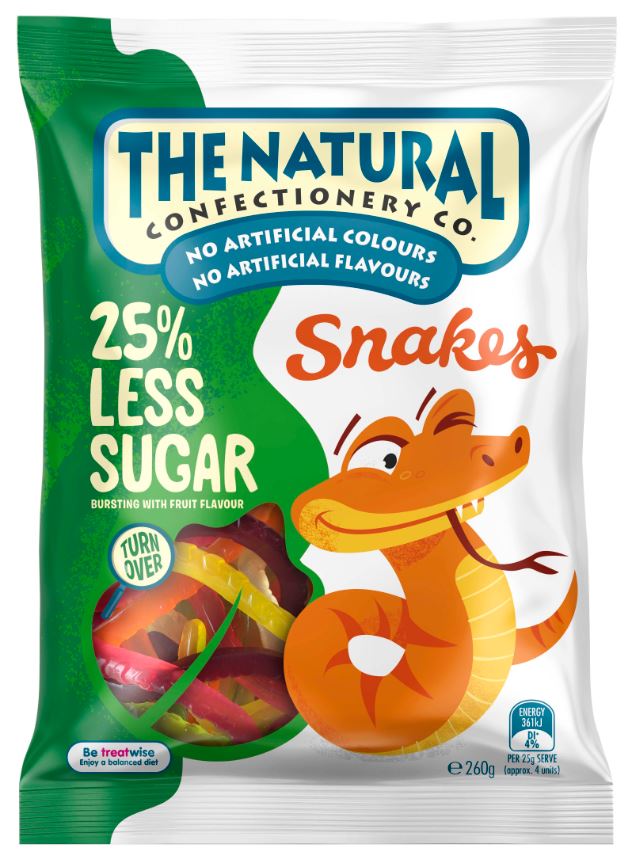 TNCC 25% Reduced Sugar Snakes 230g x 16ct