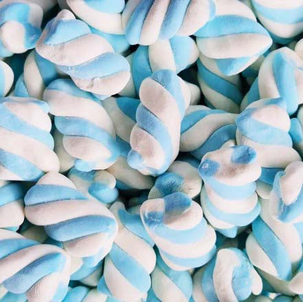 Puffy Mallow Twists Blue and White approx 255ct 800g