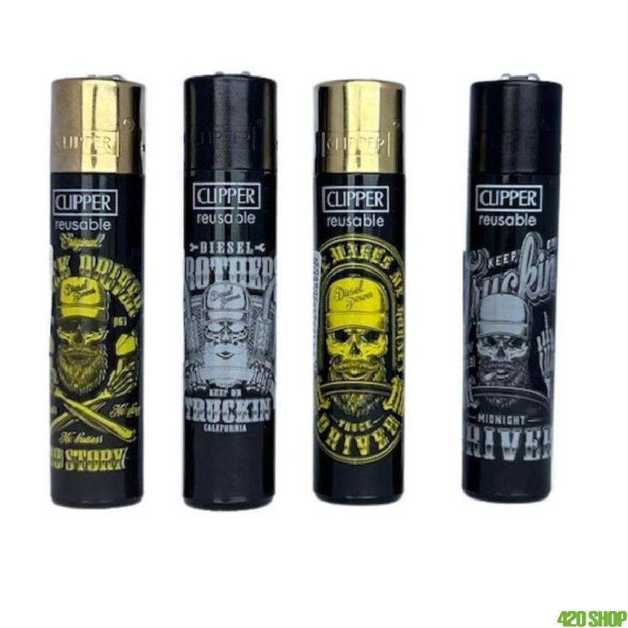 Clipper Lighter - Driving Skulls x 48ct