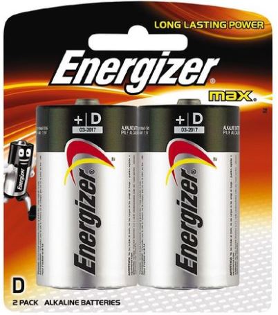 Batteries - Energizer D 2 pack