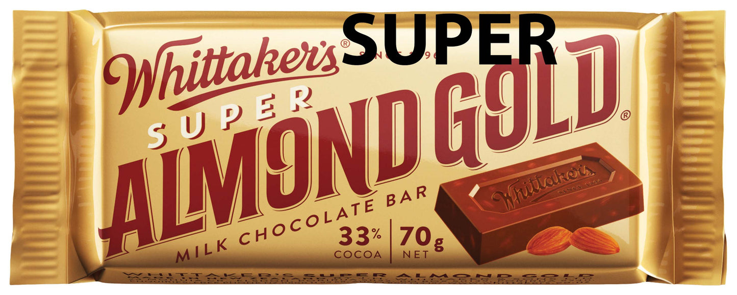 Whittakers Super Slab - Almond Gold 70g x30ct