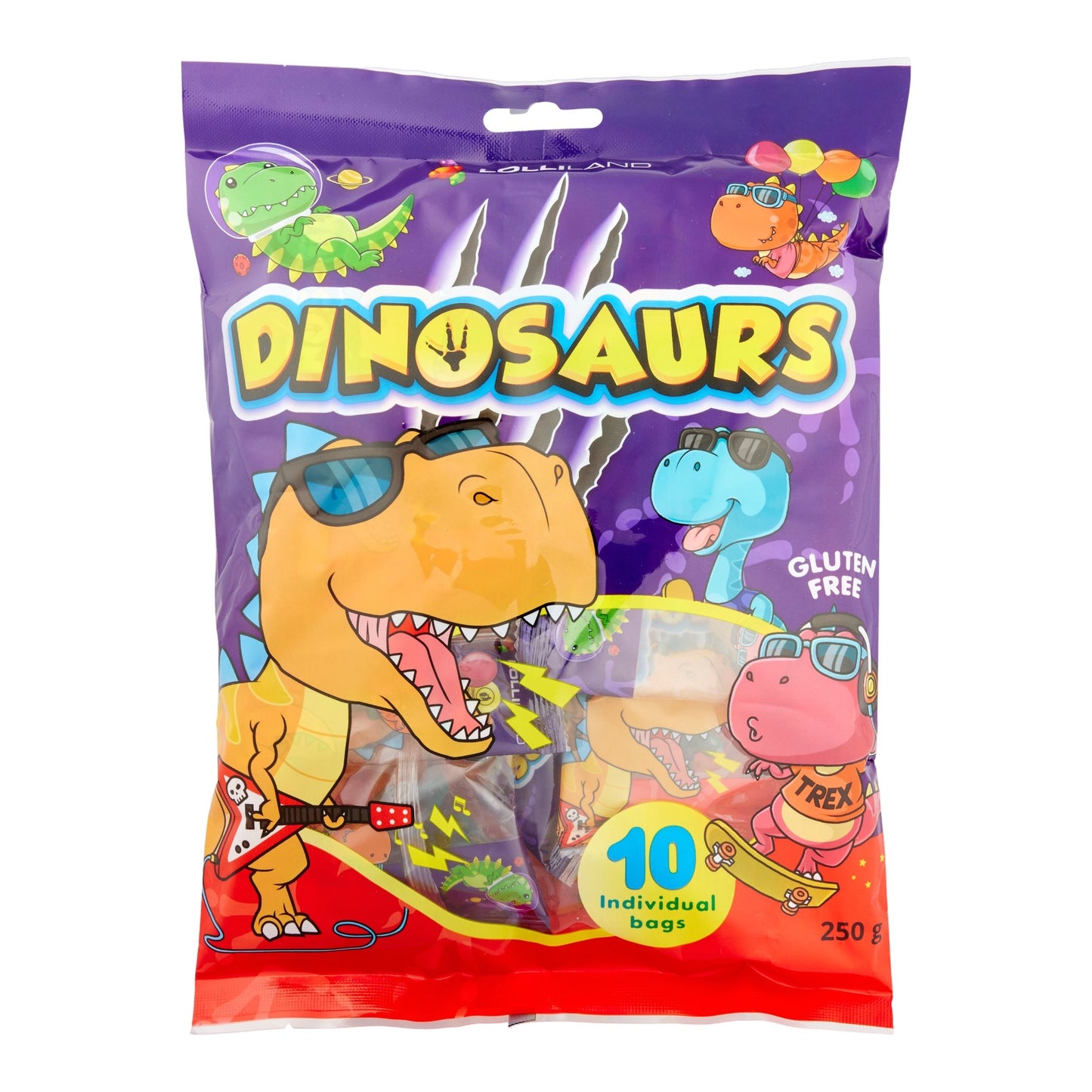 Lolliland Dinosaurs Gummy Lollies 25g x 10 pkts
