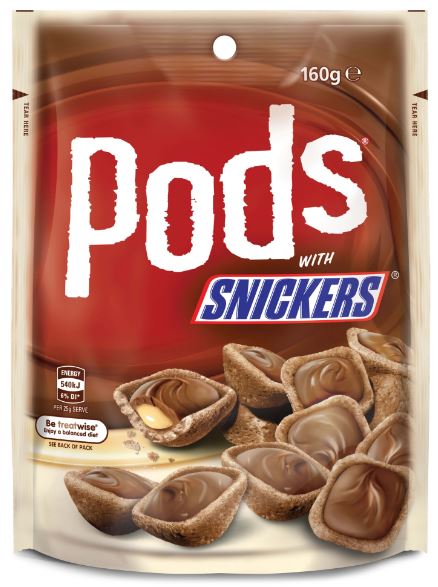 Pods Snickers 160g x 15ct