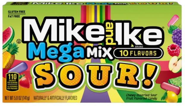 Mike and Ike Mega Sour Mix 120g x 12ct