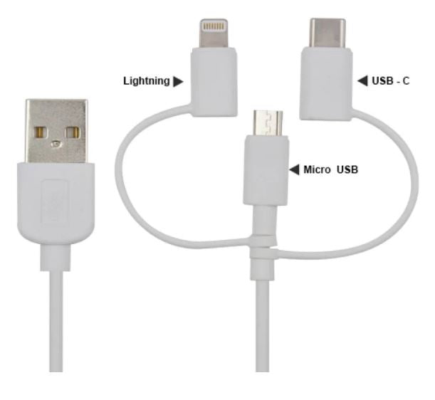 Pronto USB 3 In 1 Charging Cable