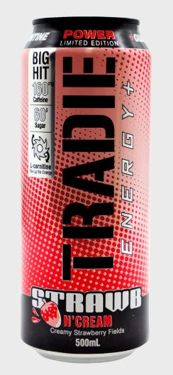 Tradie Energy Strawberries n Cream 500ml x 12ct