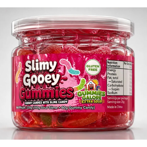 Slimey Gooey Gummies - Strawberry 220g x 24ct