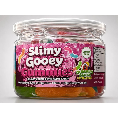Slimey Gooey Gummies - Cherry 220g x 24ct