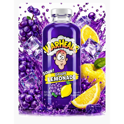 Warheads Bottle Grape Lemonade 473ml x 12ct