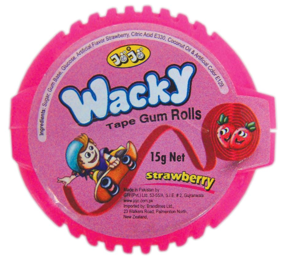 Jojo Wacky Rolls Strawberry Gum x 36ct