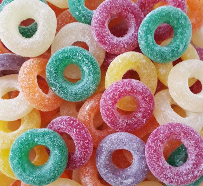 Rainbow 1Kg Fruit Rings x 160ct