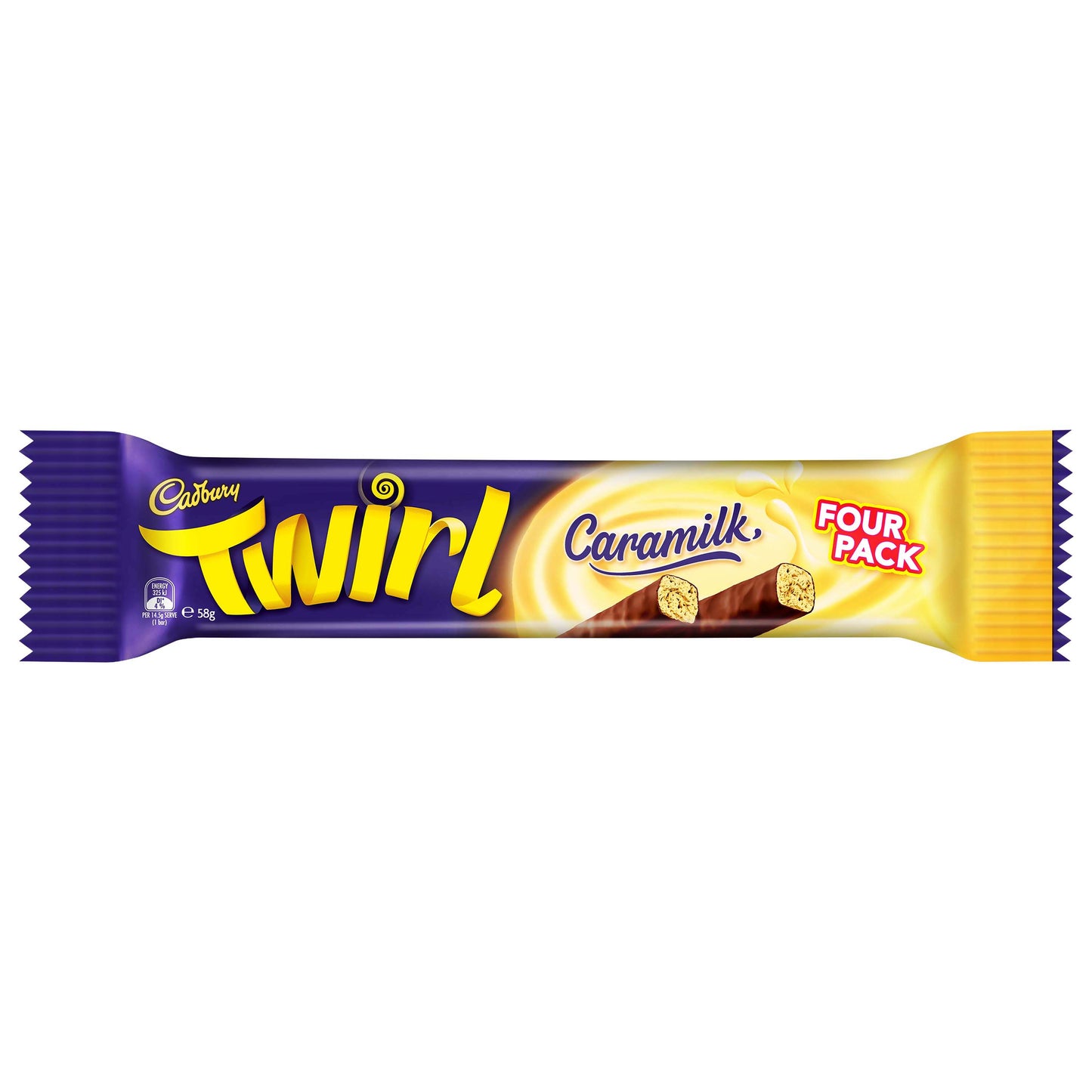 Cadbury Twin pack 58g Twirl Caramilk 4 pack Kingsize x 42ct