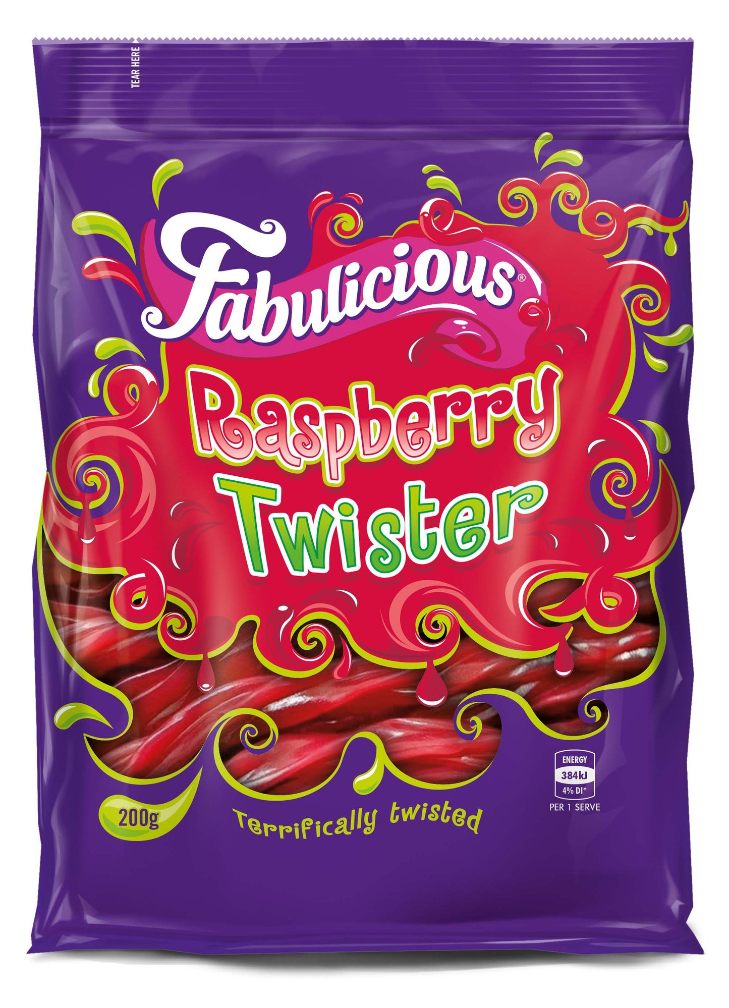 RJ's Fabulicious Raspberry Twister FAMILY BAG 200g x 12ct