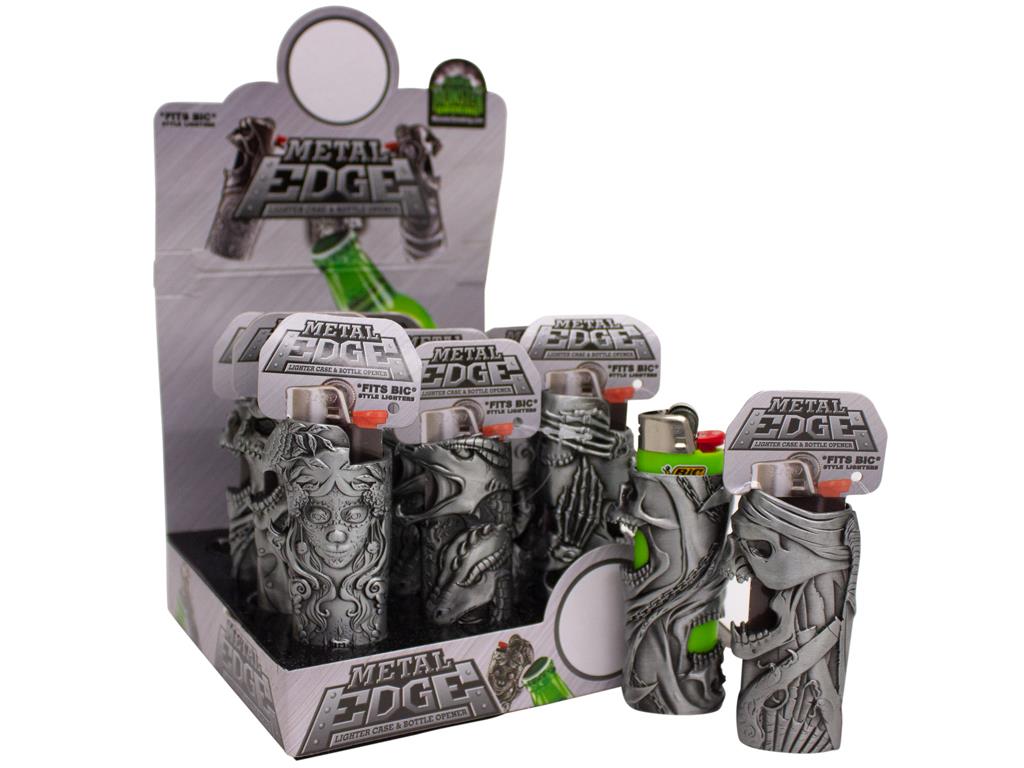 Lighter Case With Bottle Opener- Metallic x 12ct