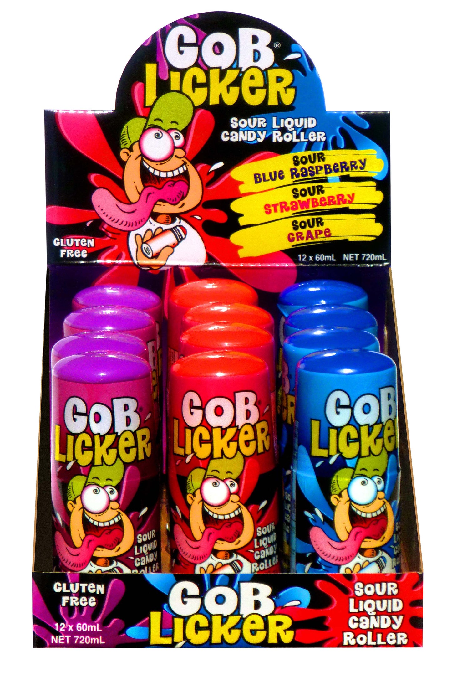 Gob Licker - Sour Blue Raspberry Strawberry Grape 60ml x 12ct