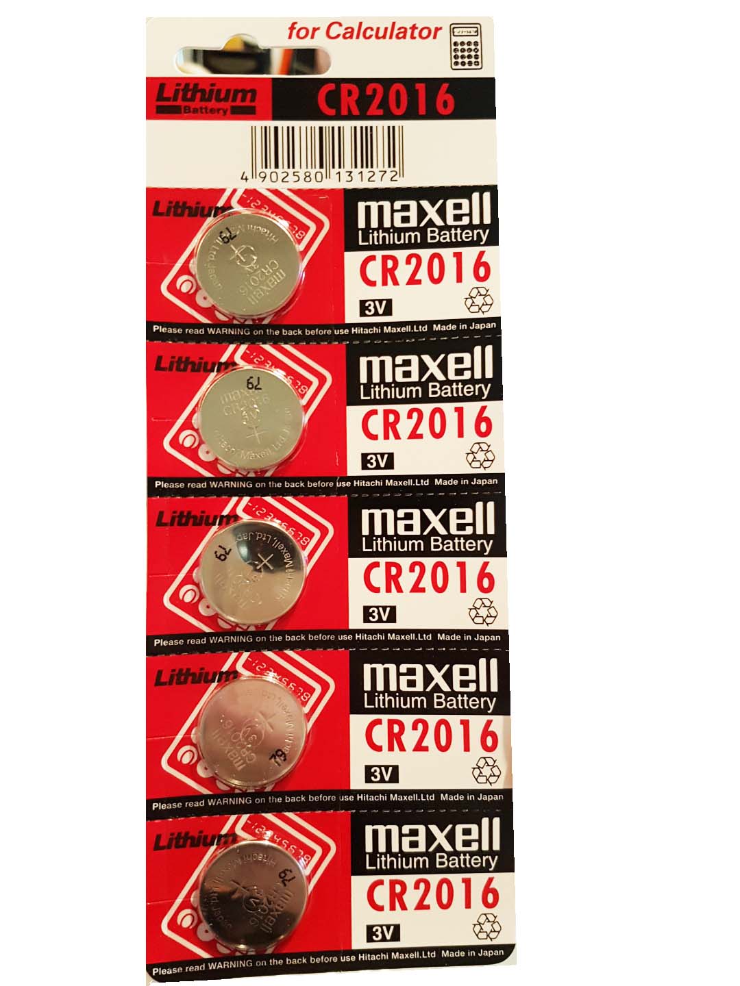 Batteries - CR2016 x 5 Pack
