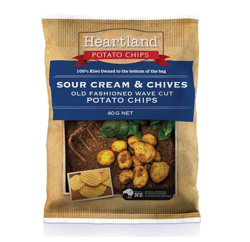 Heartland Sour Cream & Chives Chips 40g x 24ct
