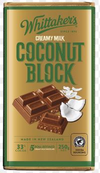 Whittakers Blocks 250g Coconut x 12ct