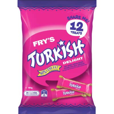 Cadbury Sharepack Turkish Delight- 12 bags per box - 12 bars per bag