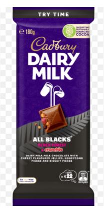 Cadbury 180g Black Forest With Crunchie Block x 15ct