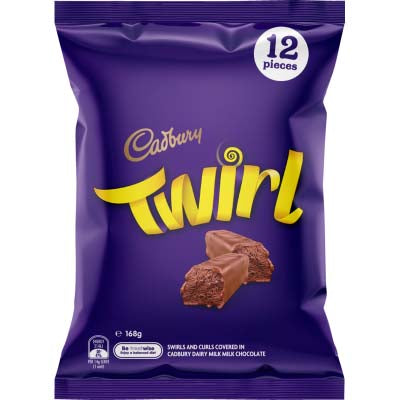 Cadbury Sharepack Twirl - 12 bags per box - 12 bars per bag