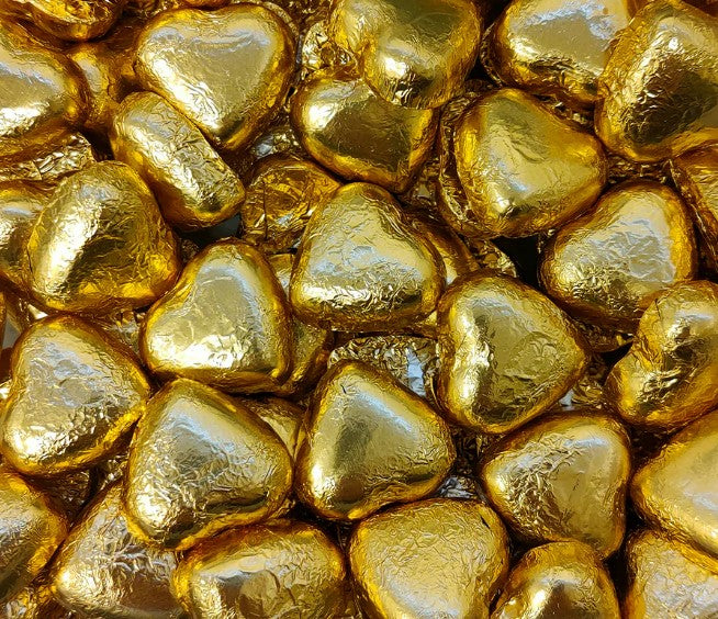 Milk Chocolate Hearts 1kg - Gold x 140ct