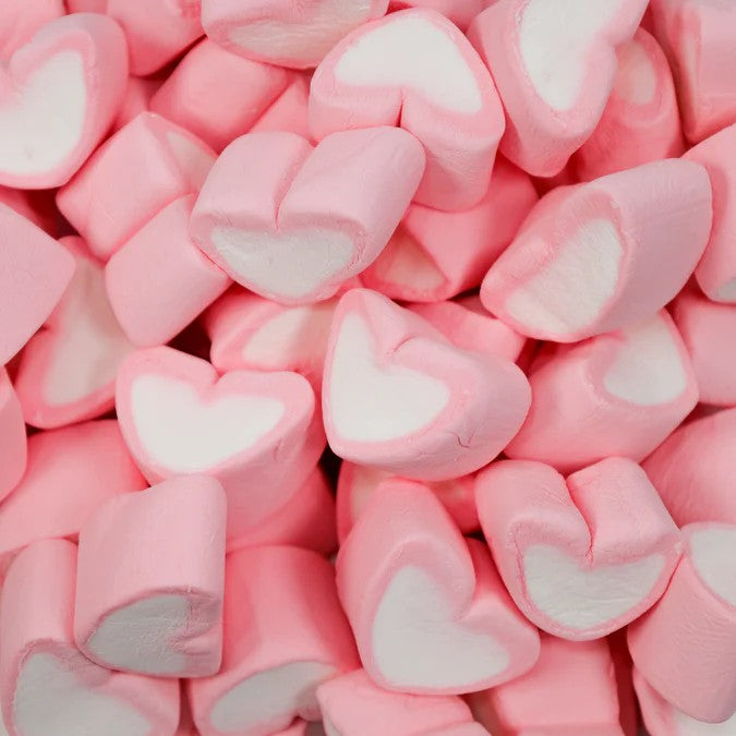 Marshmallow Hearts - Pink And White 800g aprox 240ct