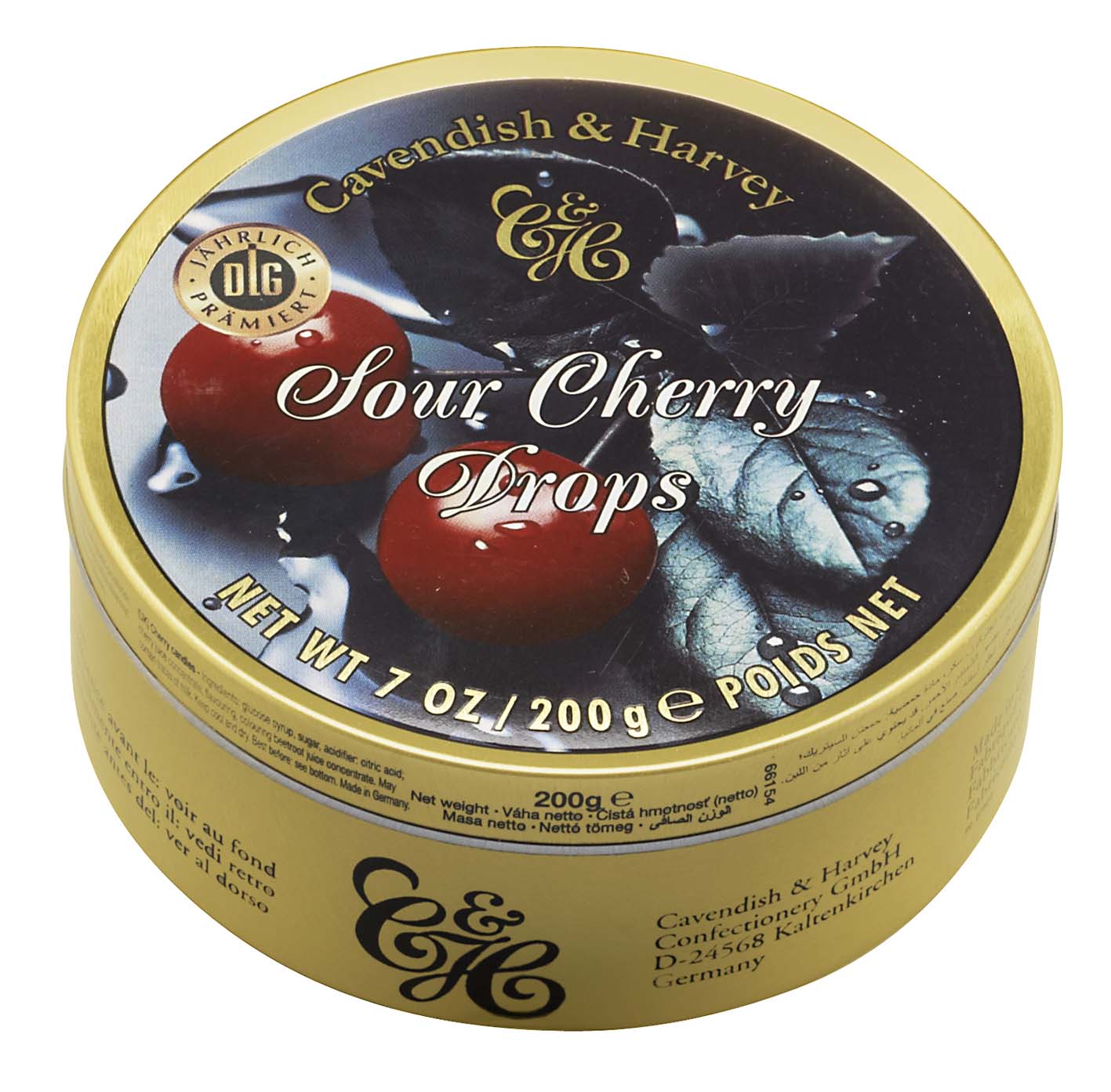 C&H Sour Cherry Drops Tin 200g x10ct