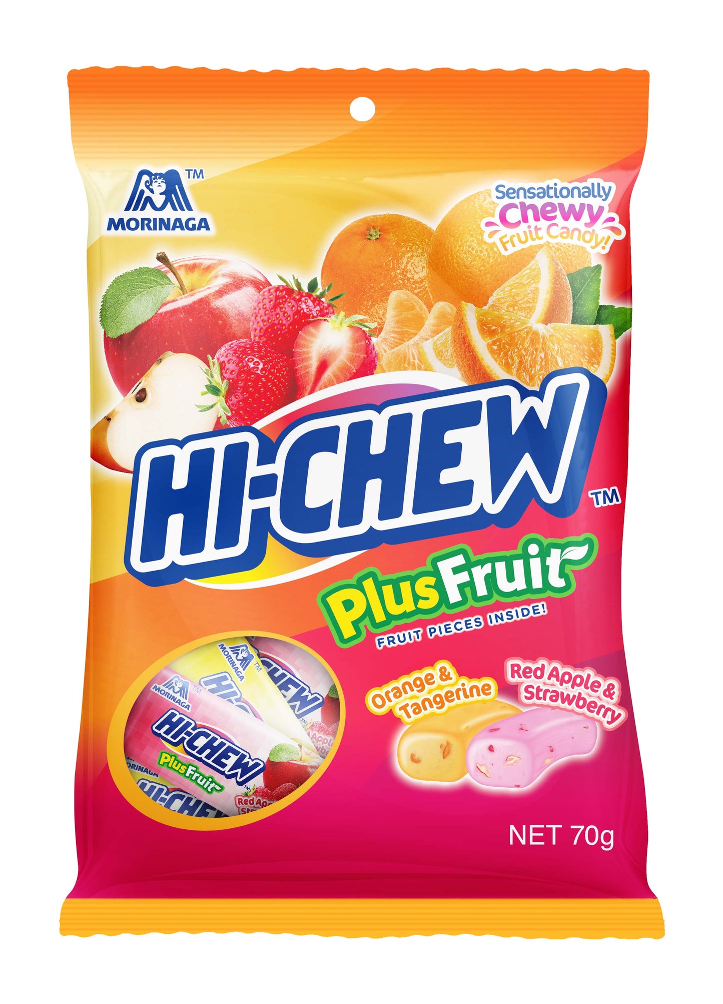 Hi-Chew Bag PlusFruit 70g x 18ct