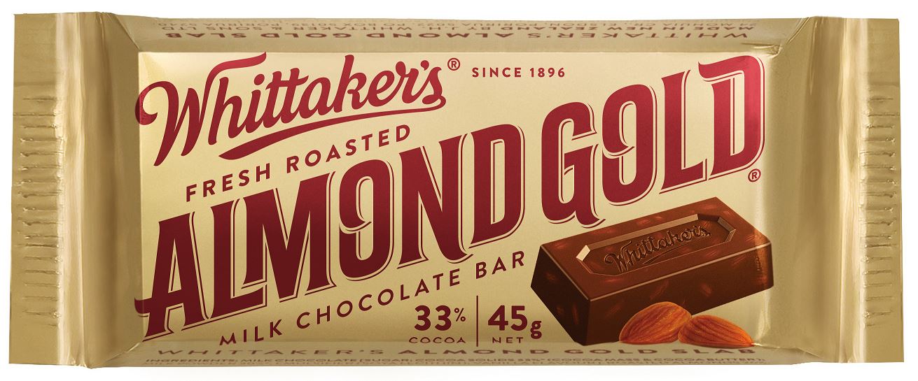 Whittakers Slab Almond Gold 45g x50ct