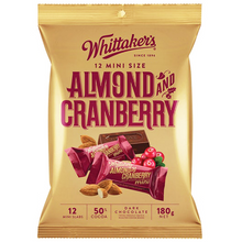Whittakers Mini Slab - Almond Cranberry 180g x12ct