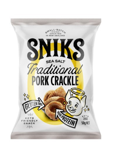Sniks Pork Crackle Sea Salt 50g x 25ct