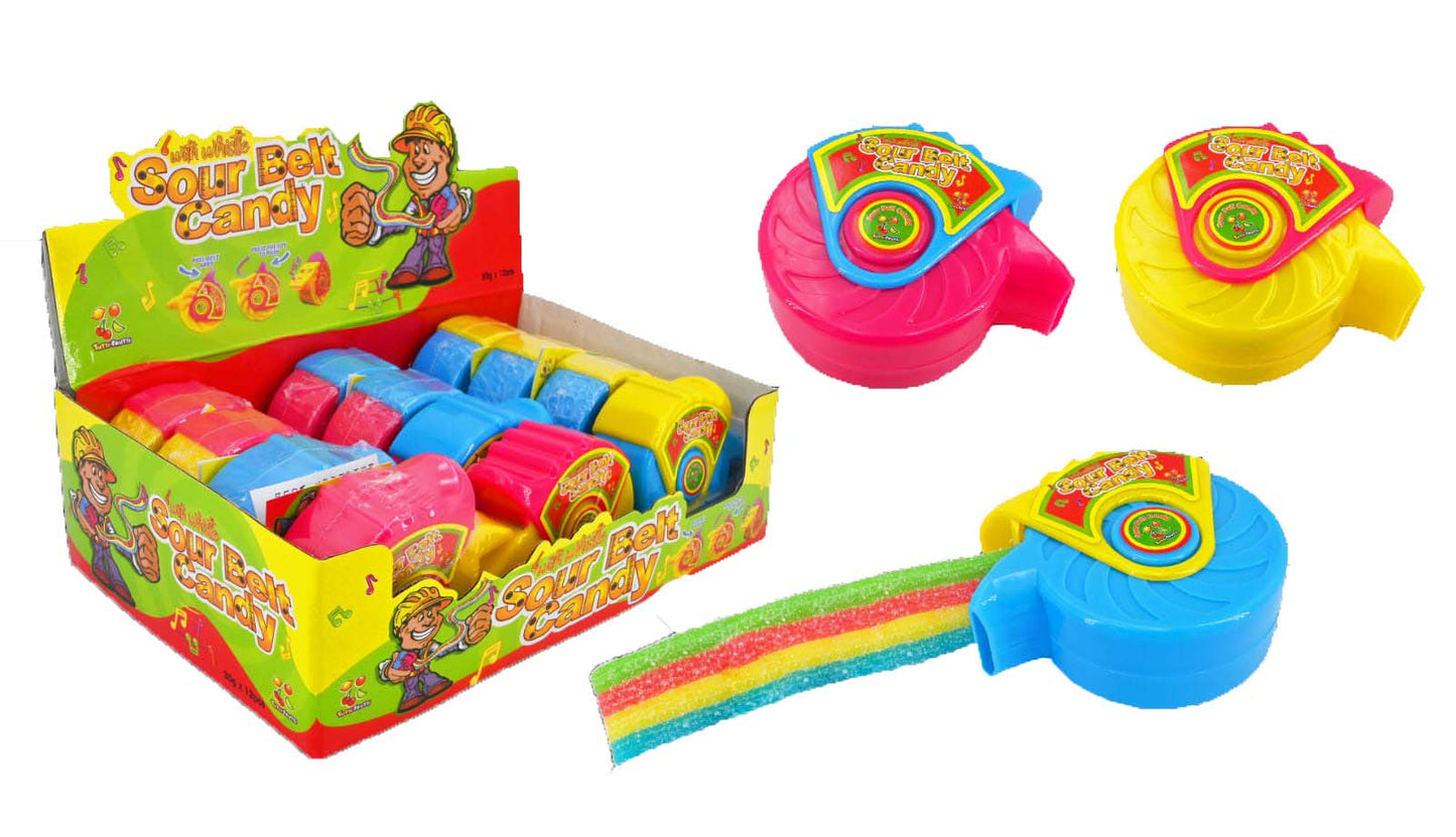 Sour Belt Candy With Whistle 30g x 12ct