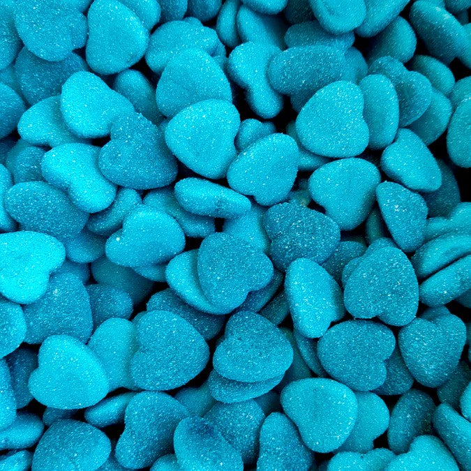 Vidal Filled Blue Raspberry Hearts 125ct