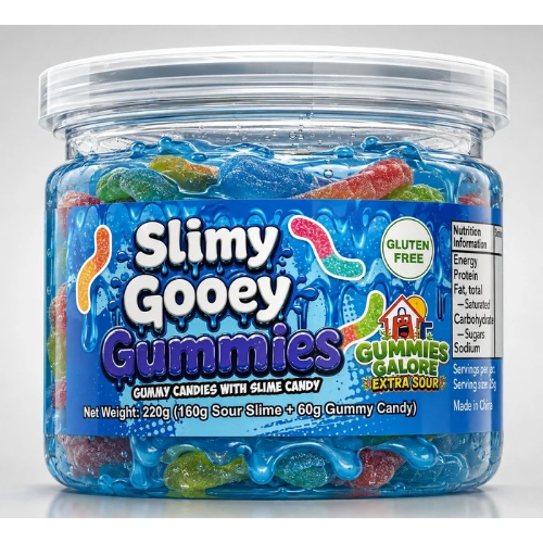 Slimey Gooey Gummies - Blueberry 220g x 24ct