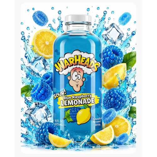 Warheads Bottle Blue Raspberry Lemonade 473ml x 12ct