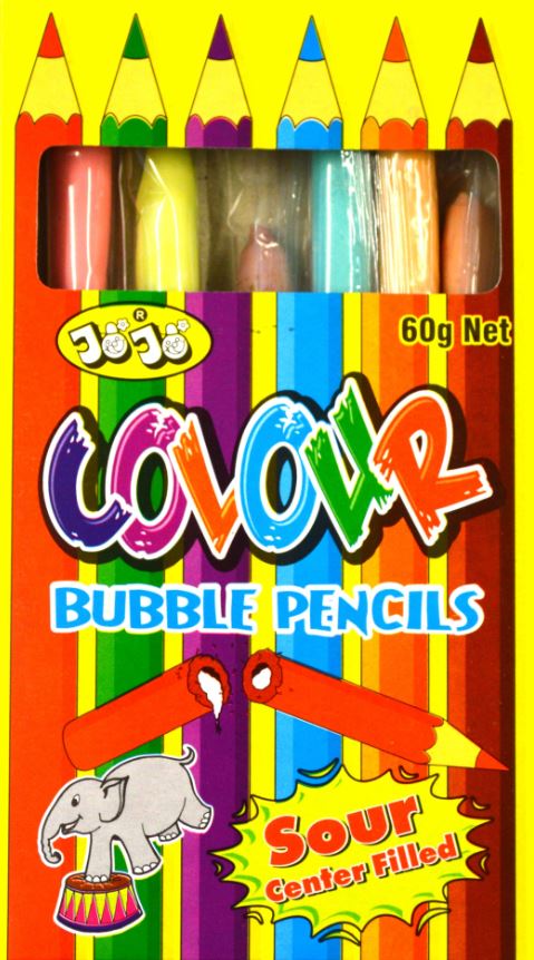 Jojo Sour Filled Color Pencil Gum 60g x 12ct