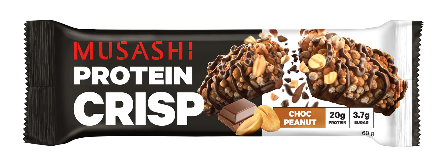 Musashi Protein Crisp Bar 60g - Choc Peanut x 12ct