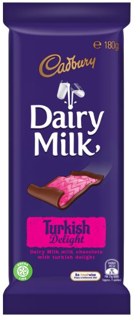 Cadbury 180g Turkish Delight Block x 15ct