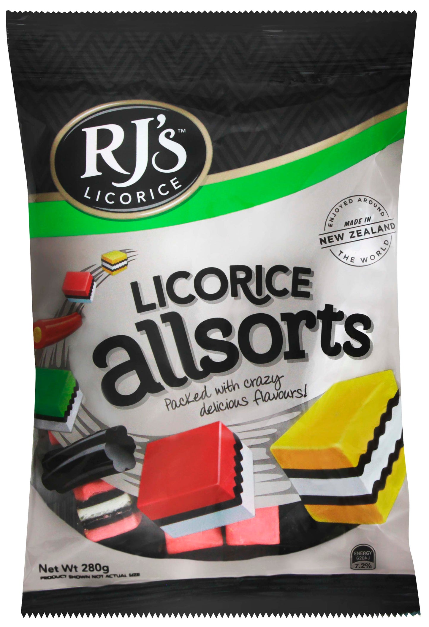 RJ's Licorice Allsorts 280g FAMILY BAGS x 12ct