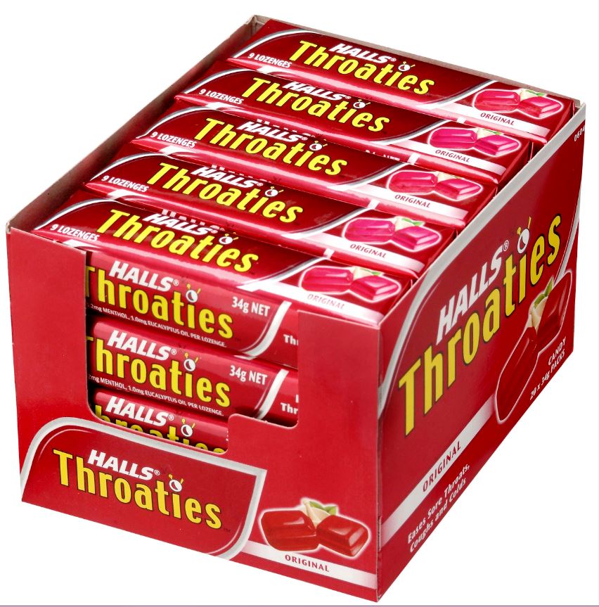 Halls Throaties Original 34g x20ct