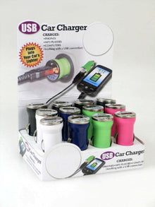 USB Car Charger - Assorted Singles x 12ct