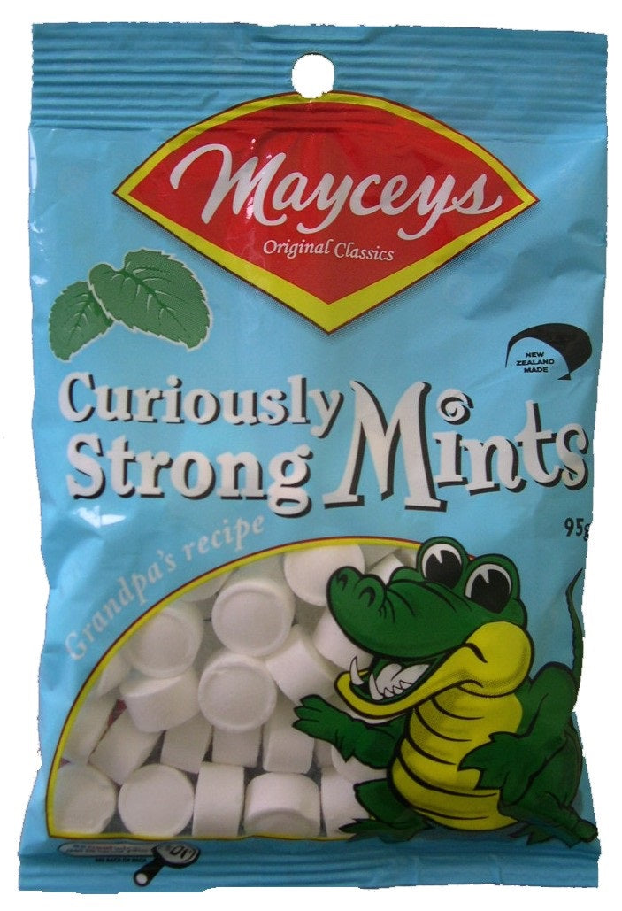 Mayceys Handy Bag 95g Curiously Strong Mints x 10ct